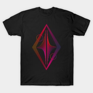 Geometric pink futuristic abstract galaxy T-Shirt